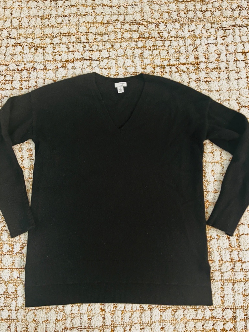 Black Cashmere V Neck Sweater